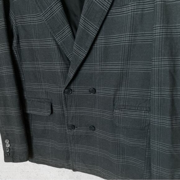 Loom Urban Outfitters Check Double Breasted Blazer Size Small Academia Grunge - Picture 7 of 11